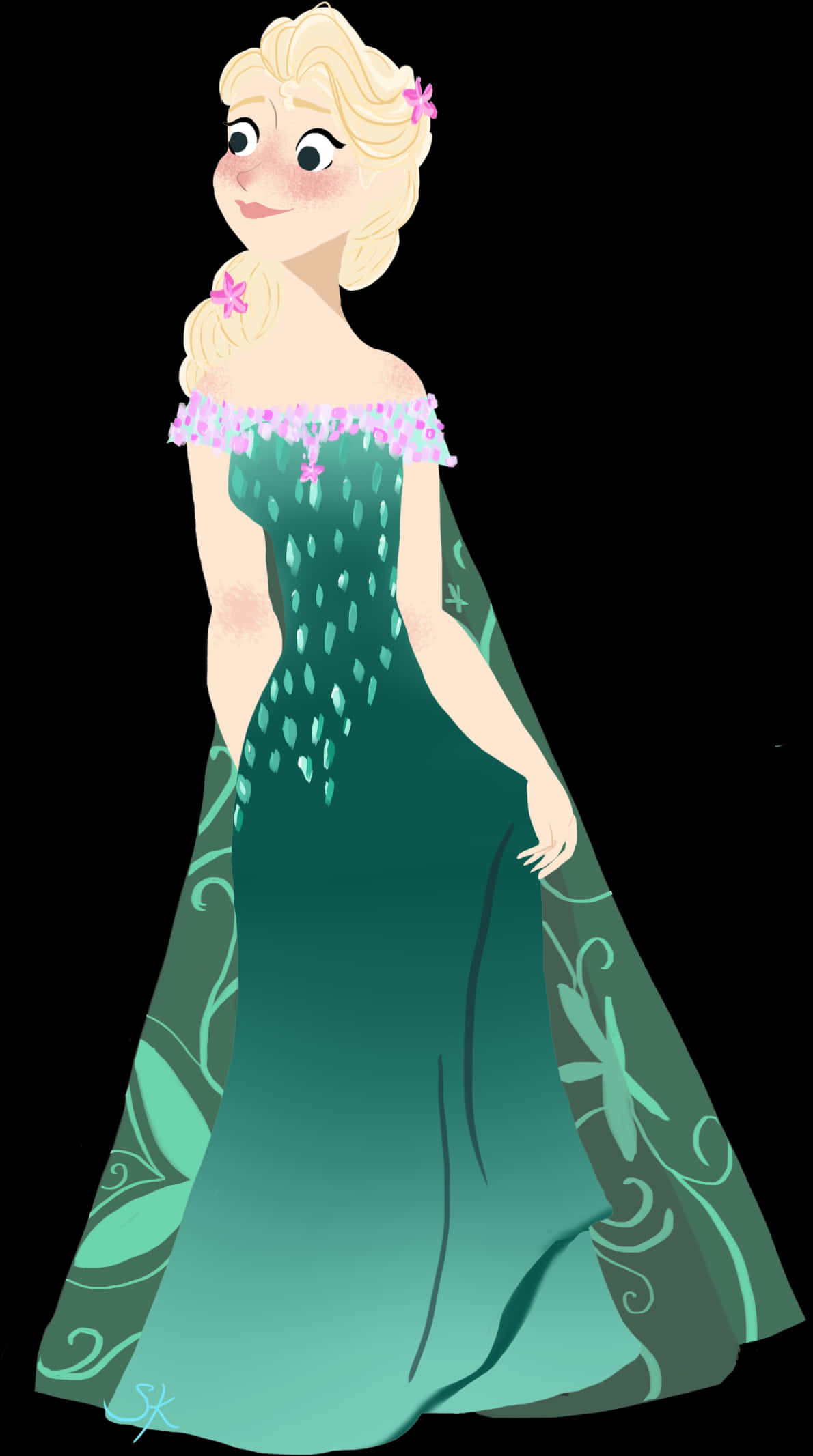Elegant Animated Princess Elsa PNG
