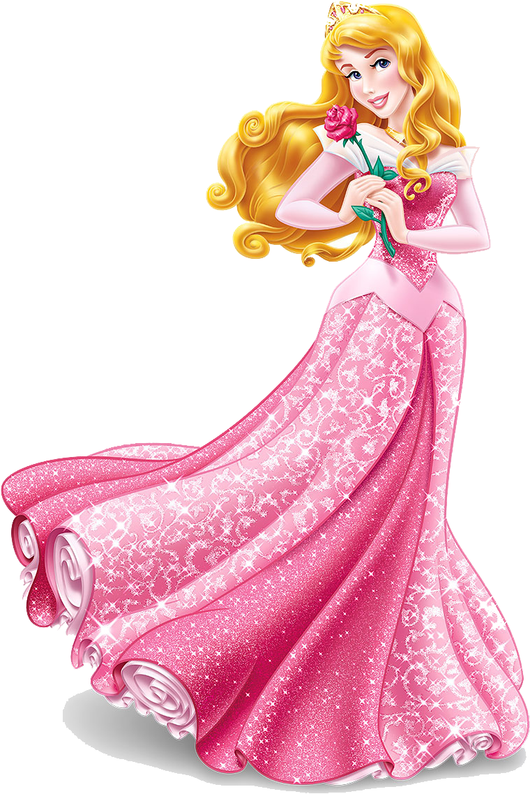 Elegant Animated Princess Pink Dress PNG