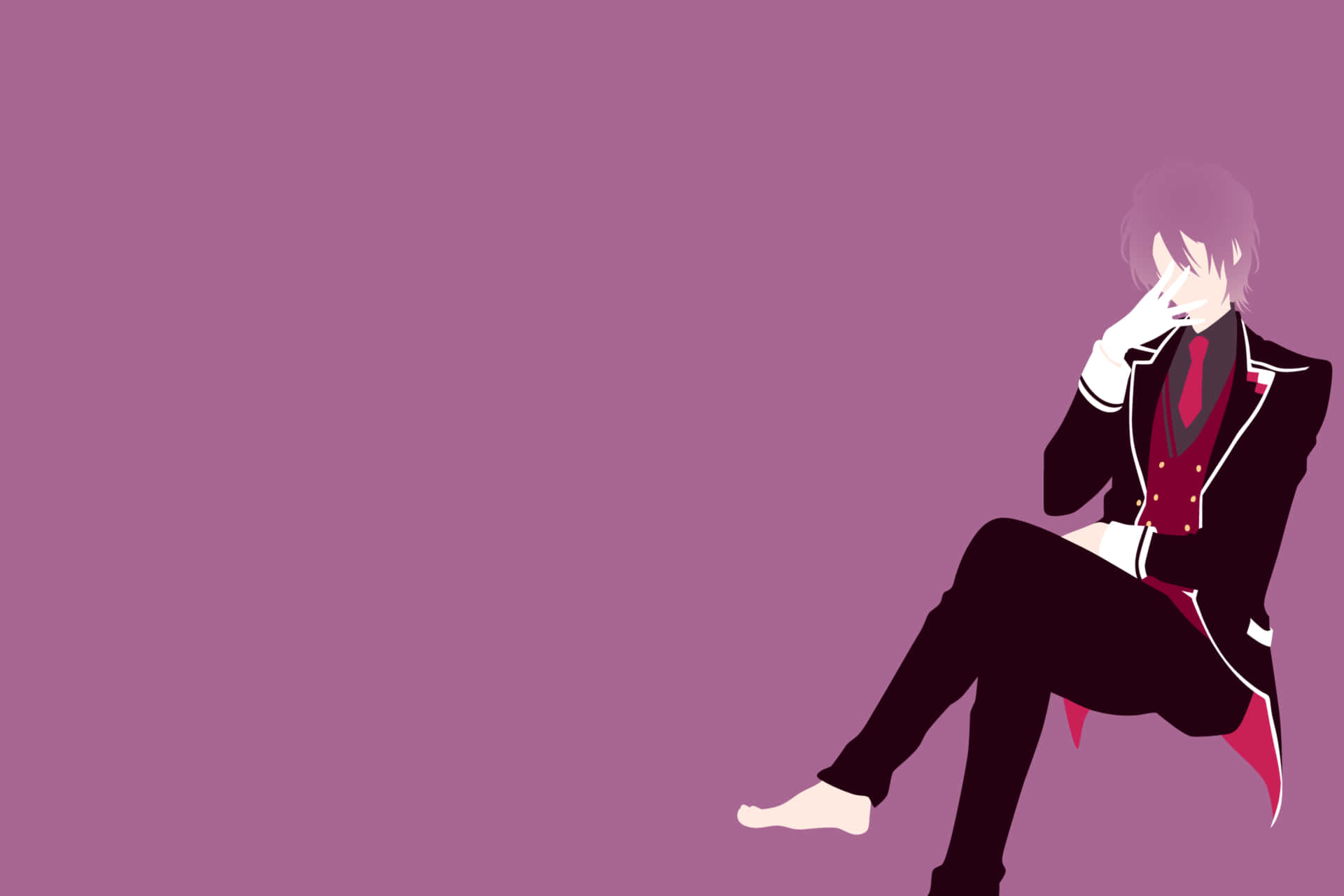 Personaje De Anime Elegante Con Fondo Morado Fondo de pantalla