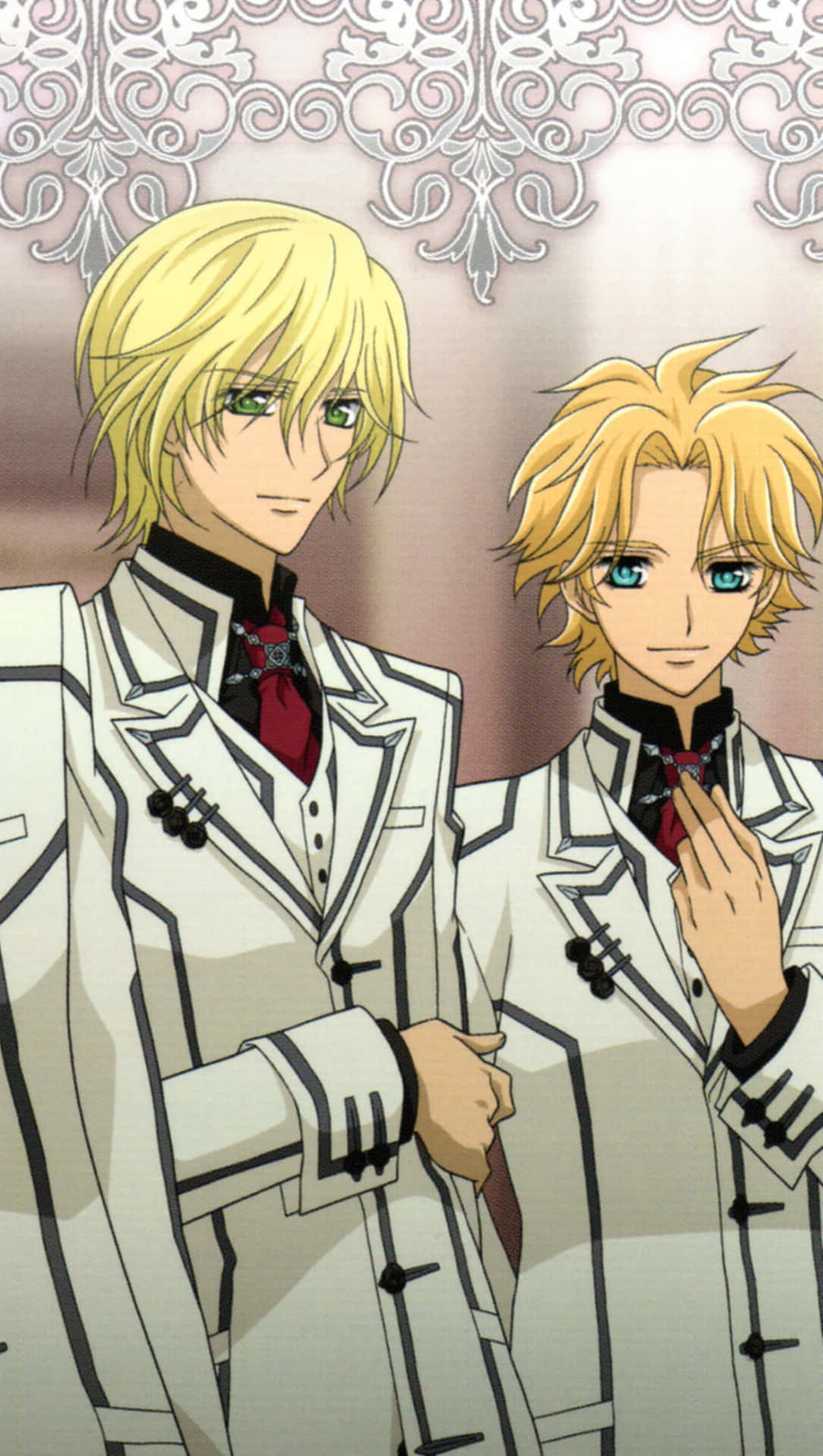 Elegante Anime Personages In Uniformen Achtergrond