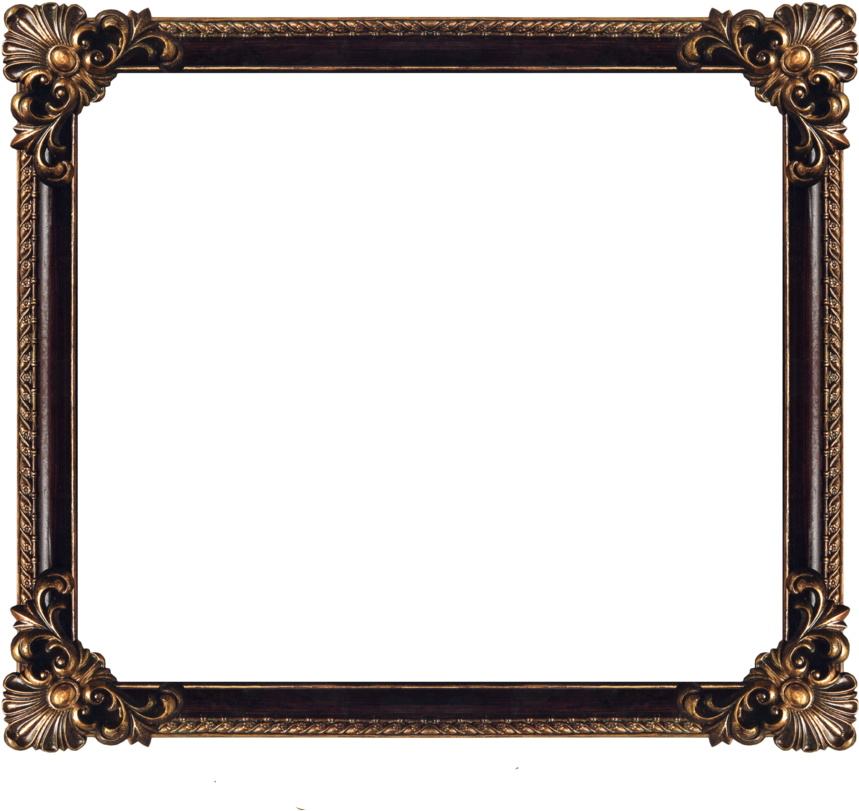Elegant Antique Wooden Frame PNG