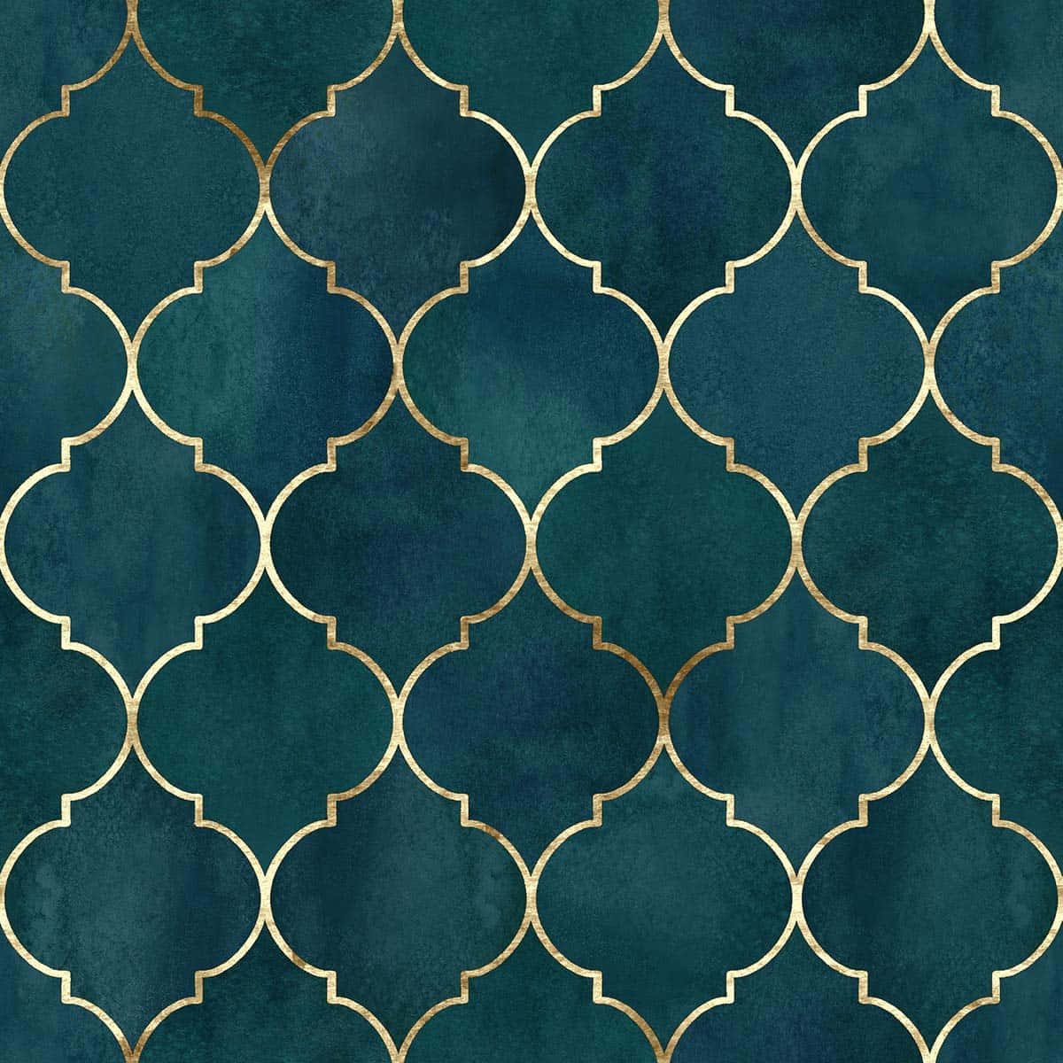 Elegant Aqua Moroccan Tile Pattern Wallpaper