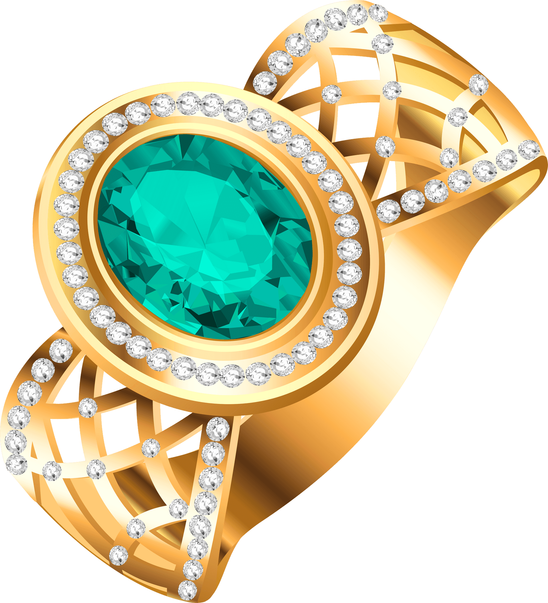 Elegant Aquamarine Diamond Ring Design PNG