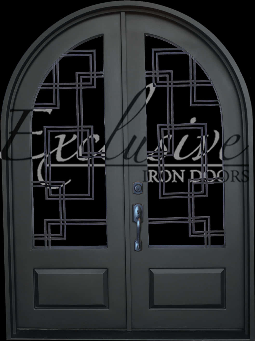 Elegant Arched Iron Doors PNG