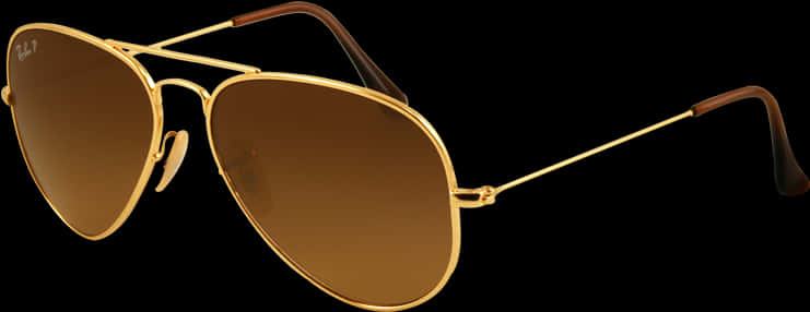 Elegant Aviator Sunglasses Brown Tint PNG