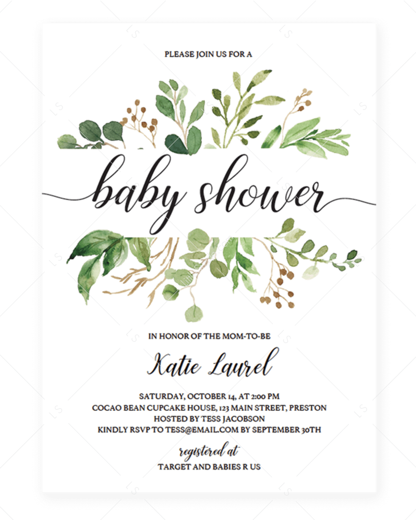 Elegant Baby Shower Invitation PNG