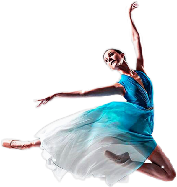 Elegant_ Ballerina_in_ Blue_ Dress PNG