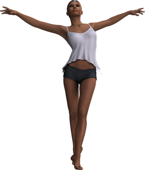 Elegant Ballerina Pose PNG