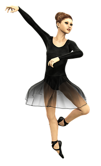 Elegant Ballerina Pose PNG