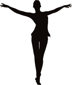 Elegant Ballerina Silhouette PNG