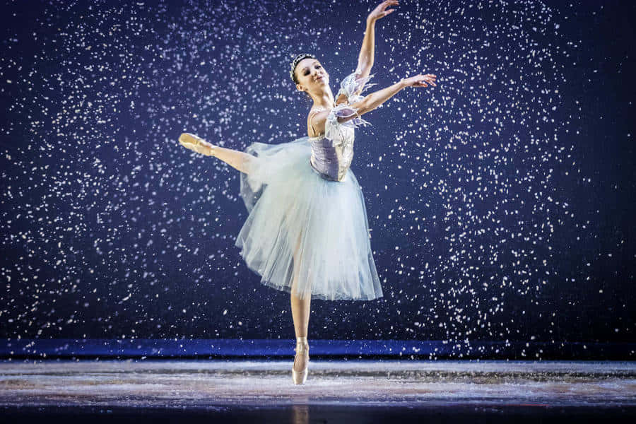 Elegante Balletdanseres Sneeuwvlok Prestatie.jpg Achtergrond