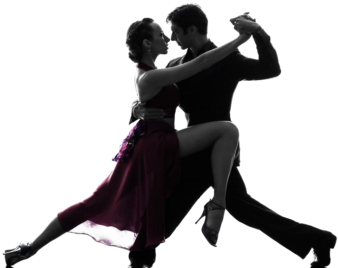 Elegant Ballroom Dance Silhouette PNG