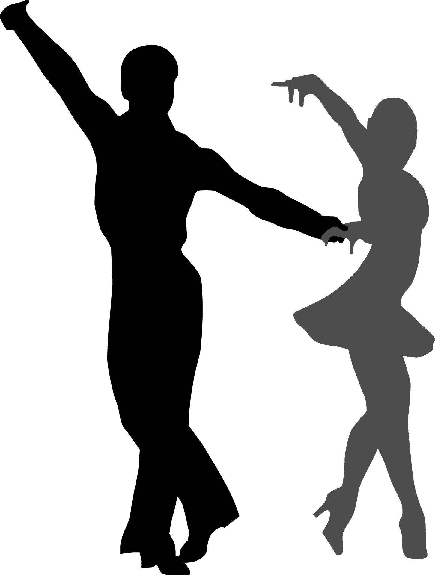 Elegant Ballroom Dancers Silhouette PNG