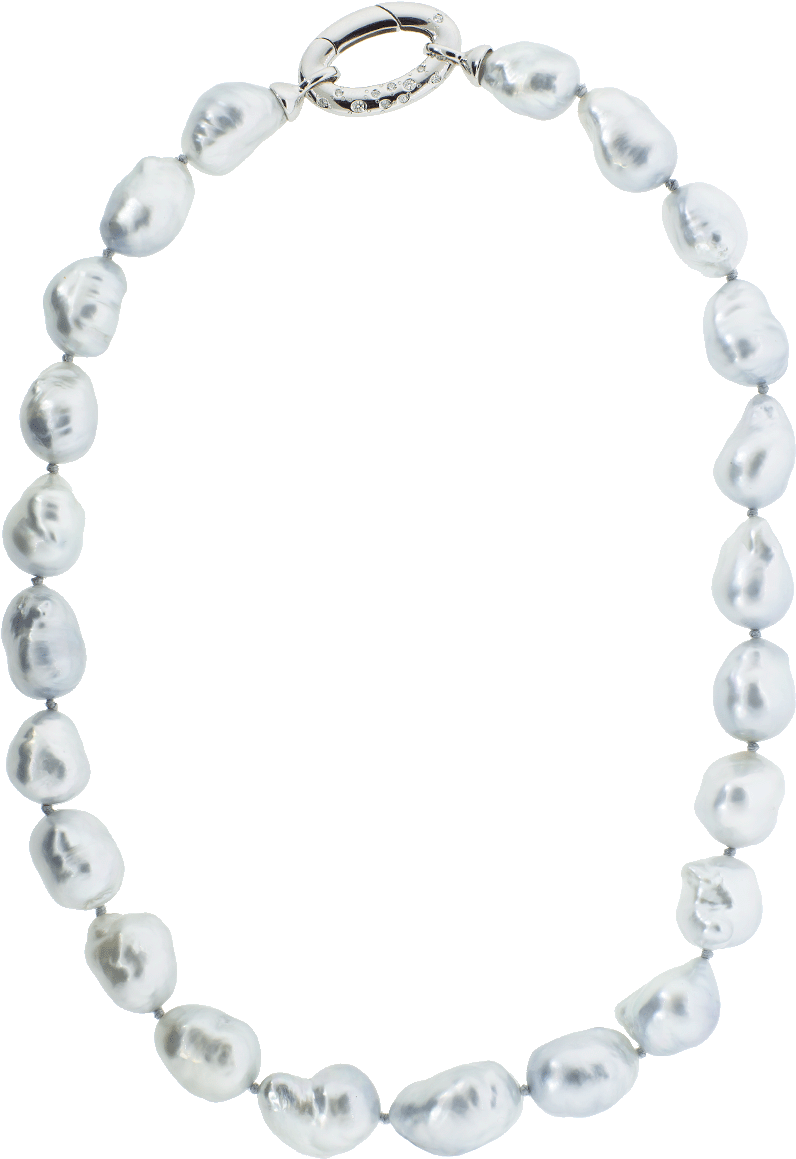 Elegant Baroque Pearl Necklace PNG