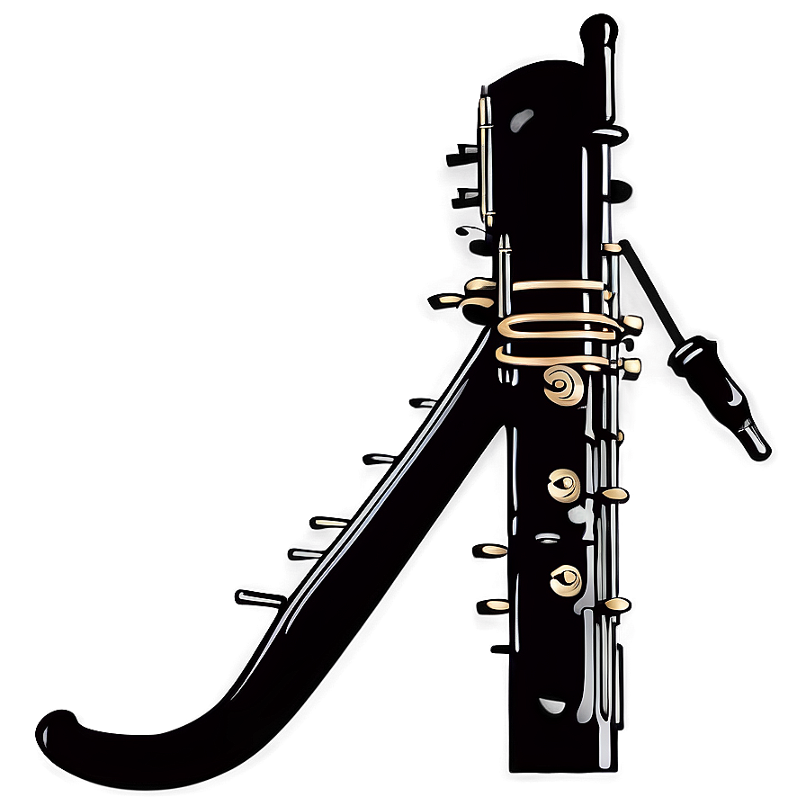 Elegant Bassoon Silhouette Png Vxb10 PNG