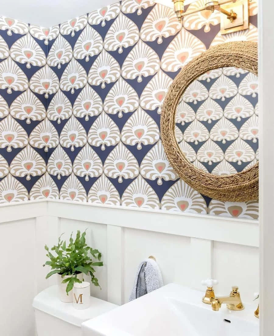 Elegant Bathroom Wallpaper Design Wallpaper
