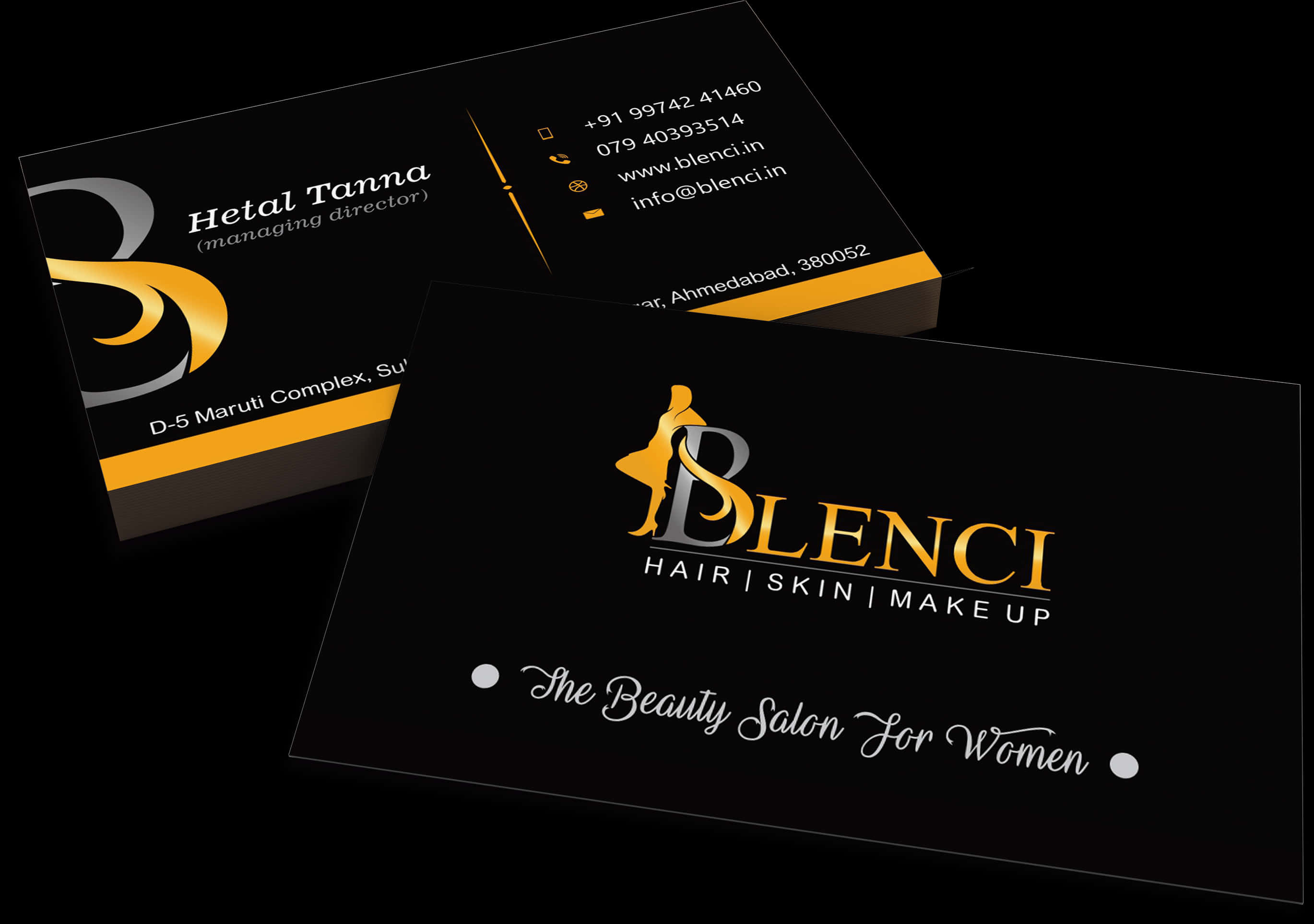 Elegant Beauty Salon Business Card Design PNG