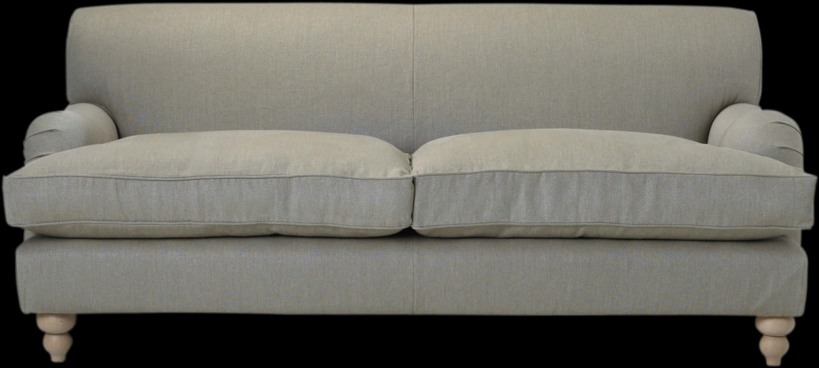 Elegant Beige Two Seater Couch PNG