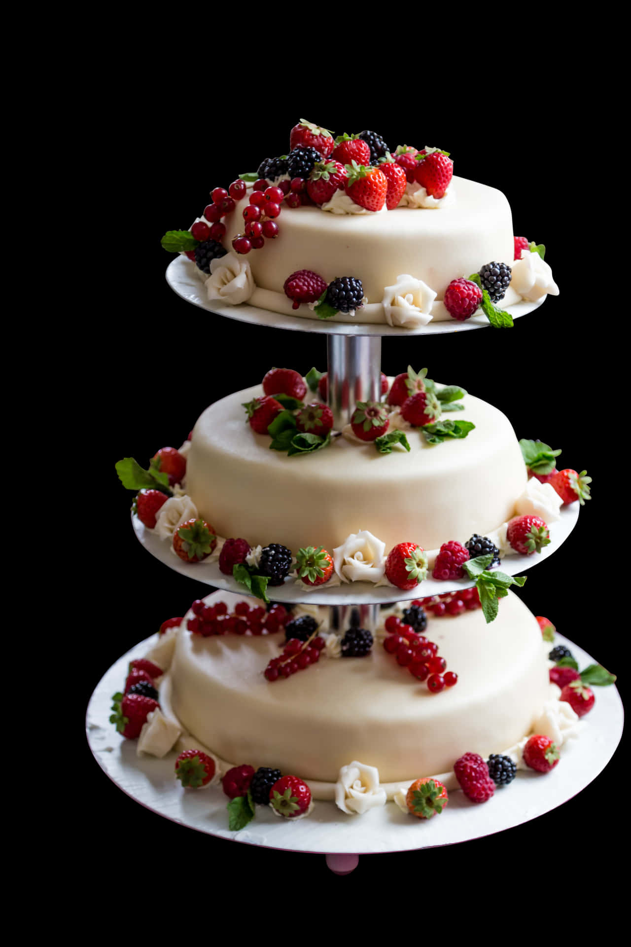 Elegant Berry Topped Wedding Cake PNG