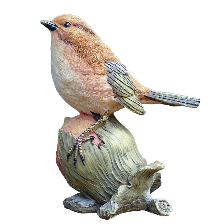 Elegant Bird Sculptureon Branch PNG