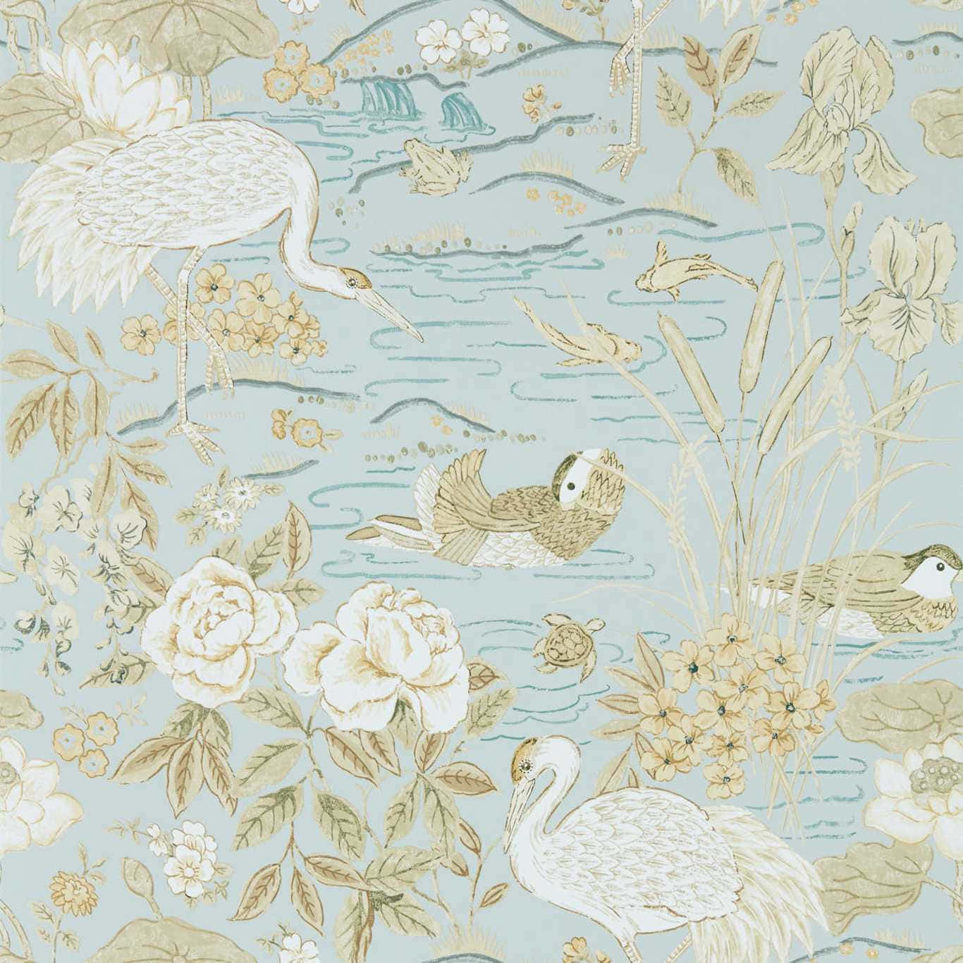 Elegant Birdsand Floral Pattern Wallpaper