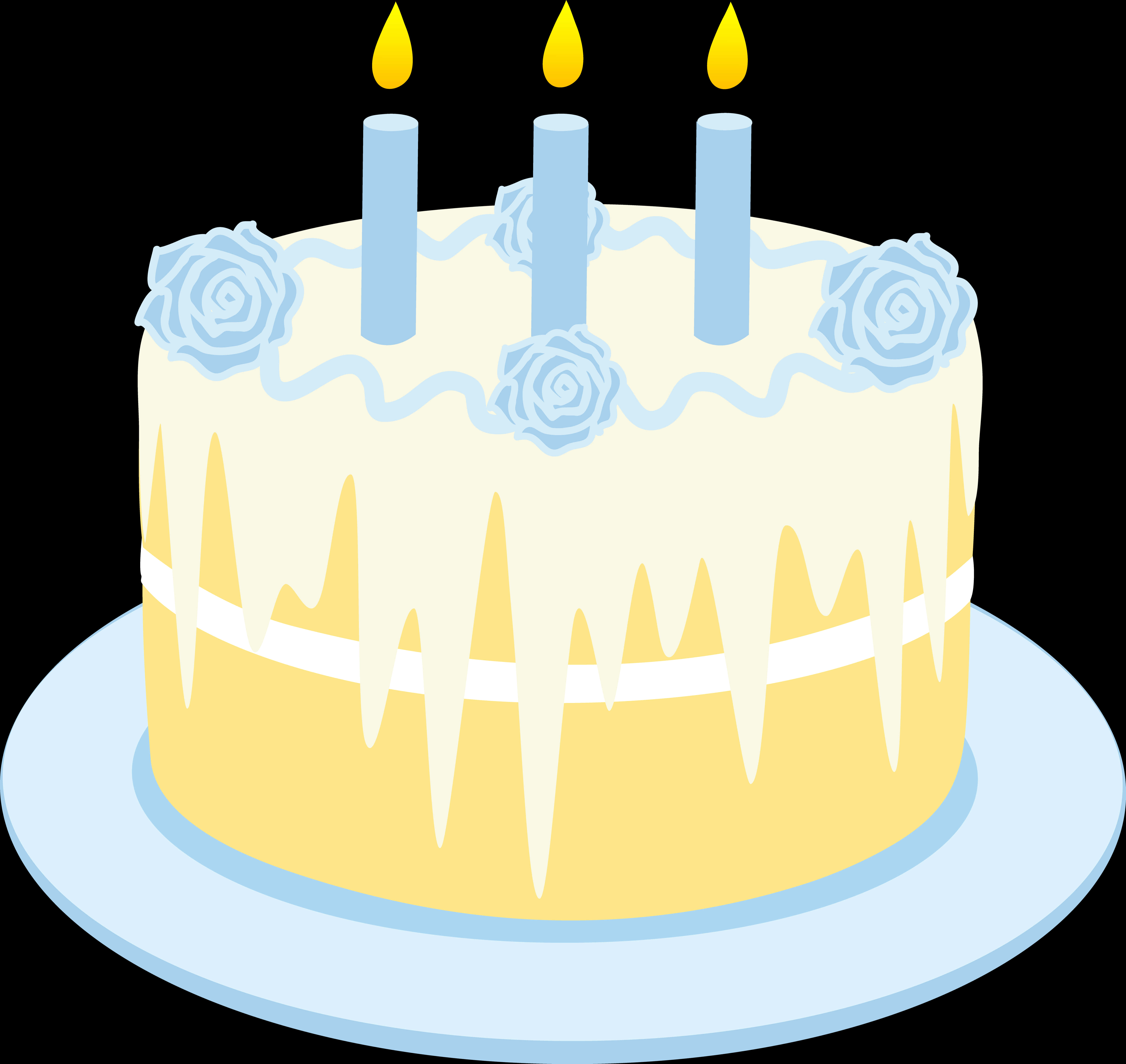 Elegant Birthday Cake Illustration PNG