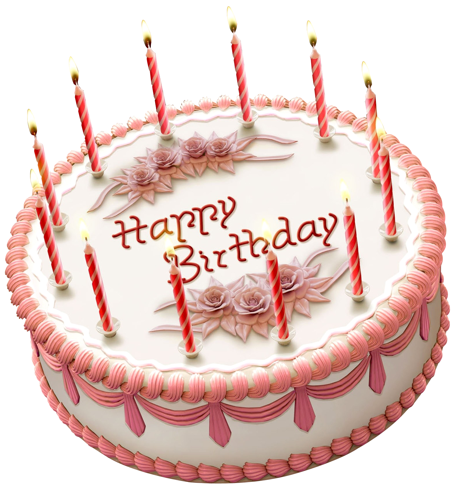 Elegant Birthday Cakewith Candles PNG