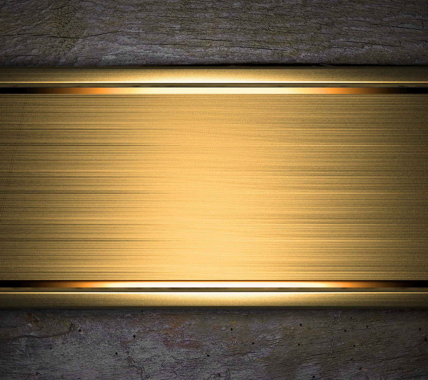 Gold Metal Plate On A Wooden Background