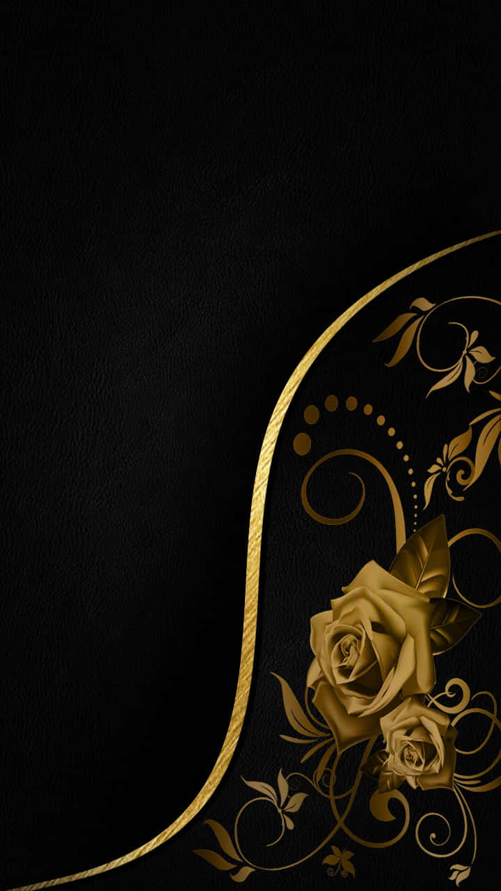 gold roses on black background