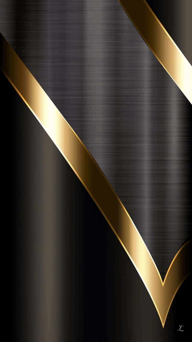 Luxury And Sophistication Meets Elegance In This Stunning Black And Gold Combination. Wallpaper