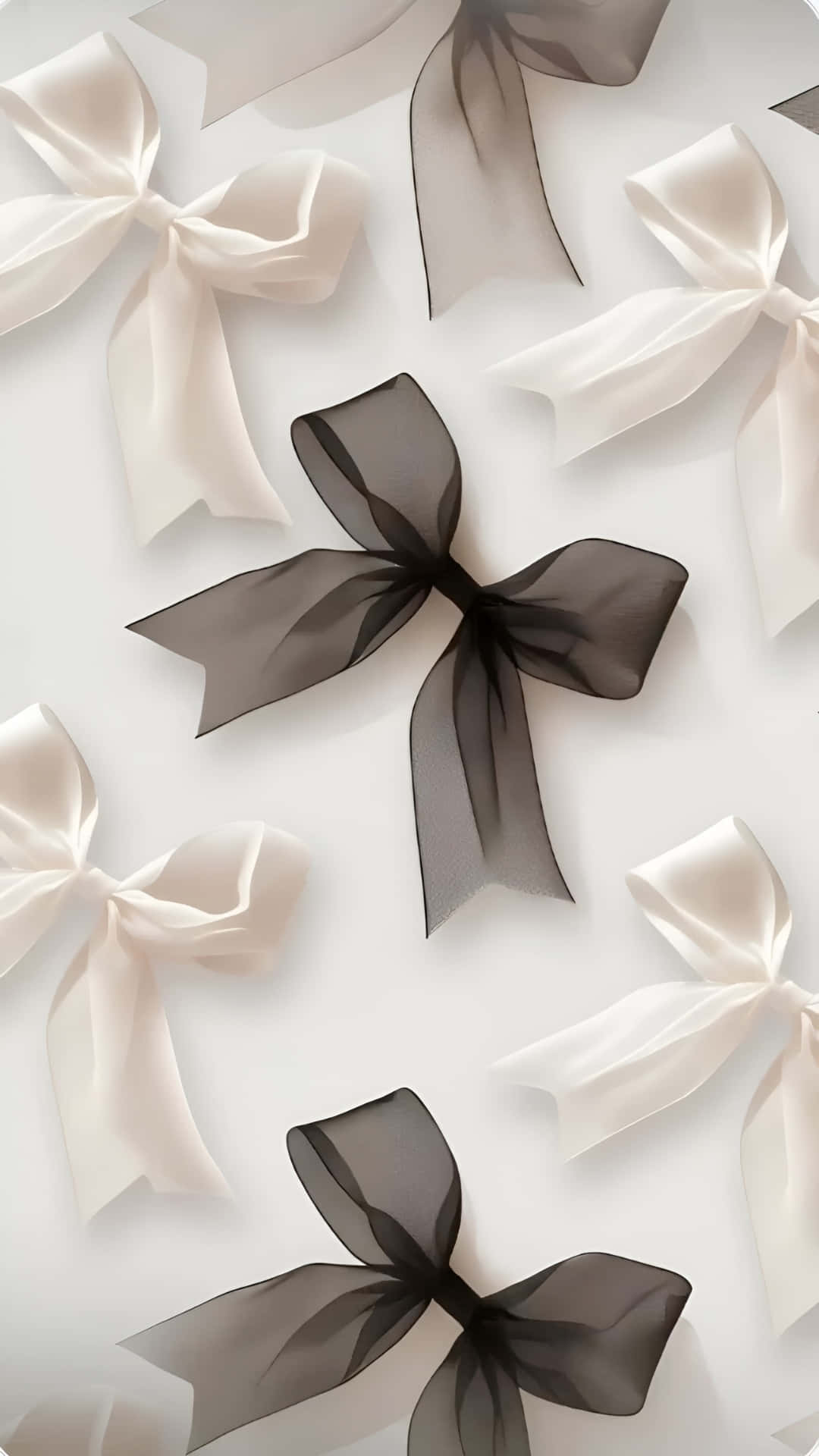 Elegant Black And White Bows Wallpaper