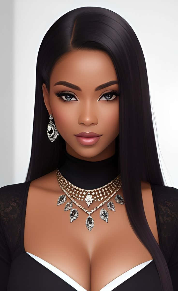 Elegant Black Barbie Portrait Wallpaper