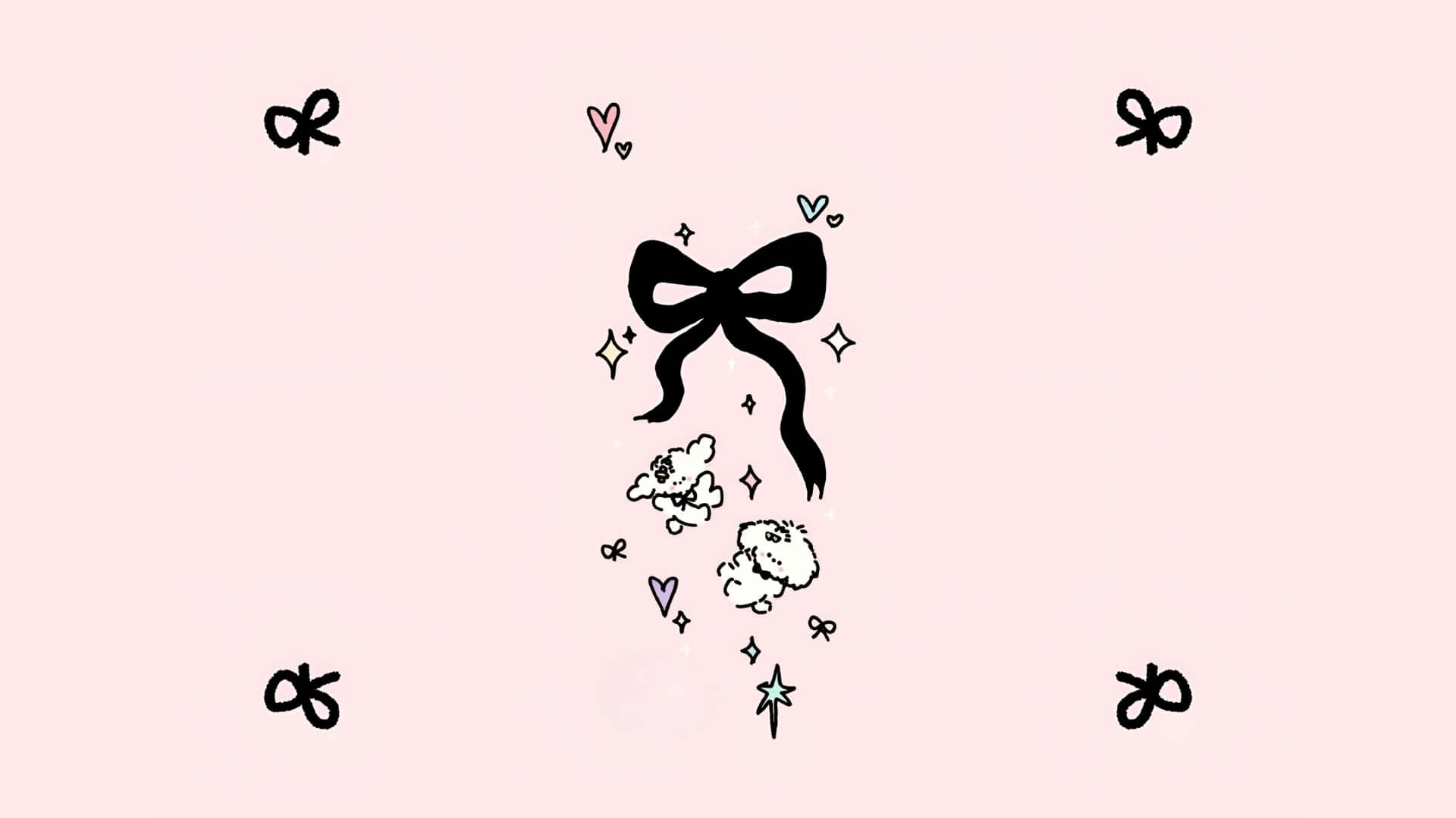 Elegant Black Bow Design Wallpaper