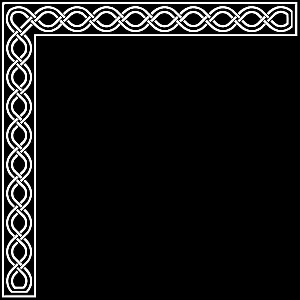 Elegant Black Celtic Corner Design PNG