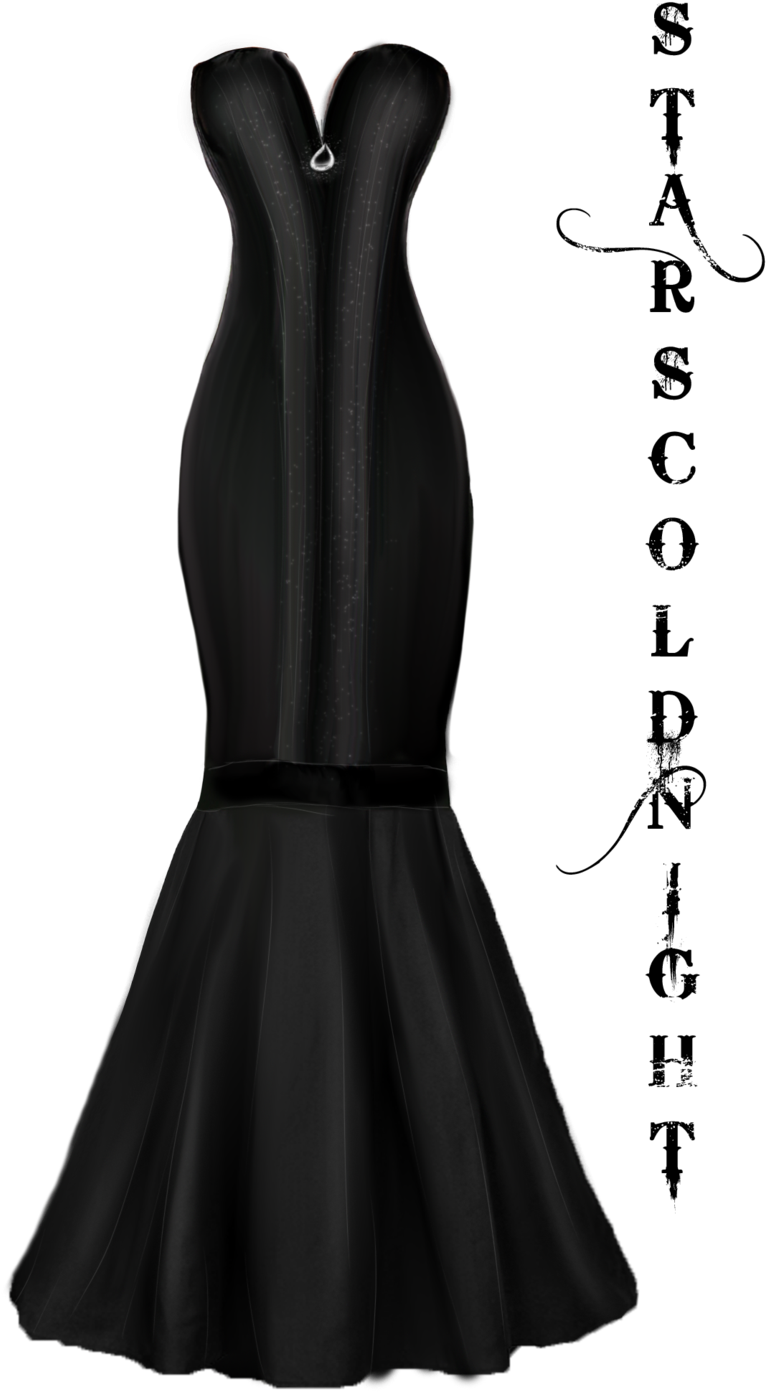 Elegant Black Cocktail Dress PNG