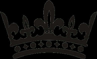 Elegant Black Crown Silhouette PNG