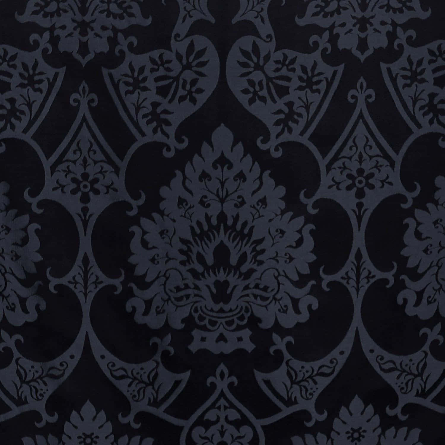 Elegant Black Damask Pattern Wallpaper
