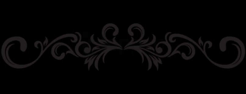Elegant Black Floral Border Design PNG