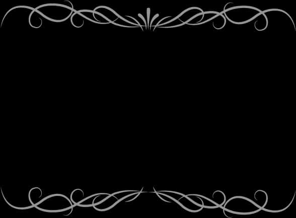 Elegant Black Floral Frame PNG