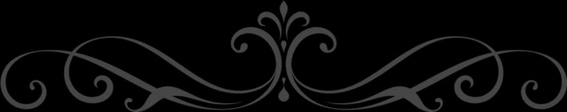 Elegant Black Floral Wedding Border PNG