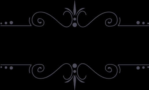 Elegant Black Flourish Frame Design PNG