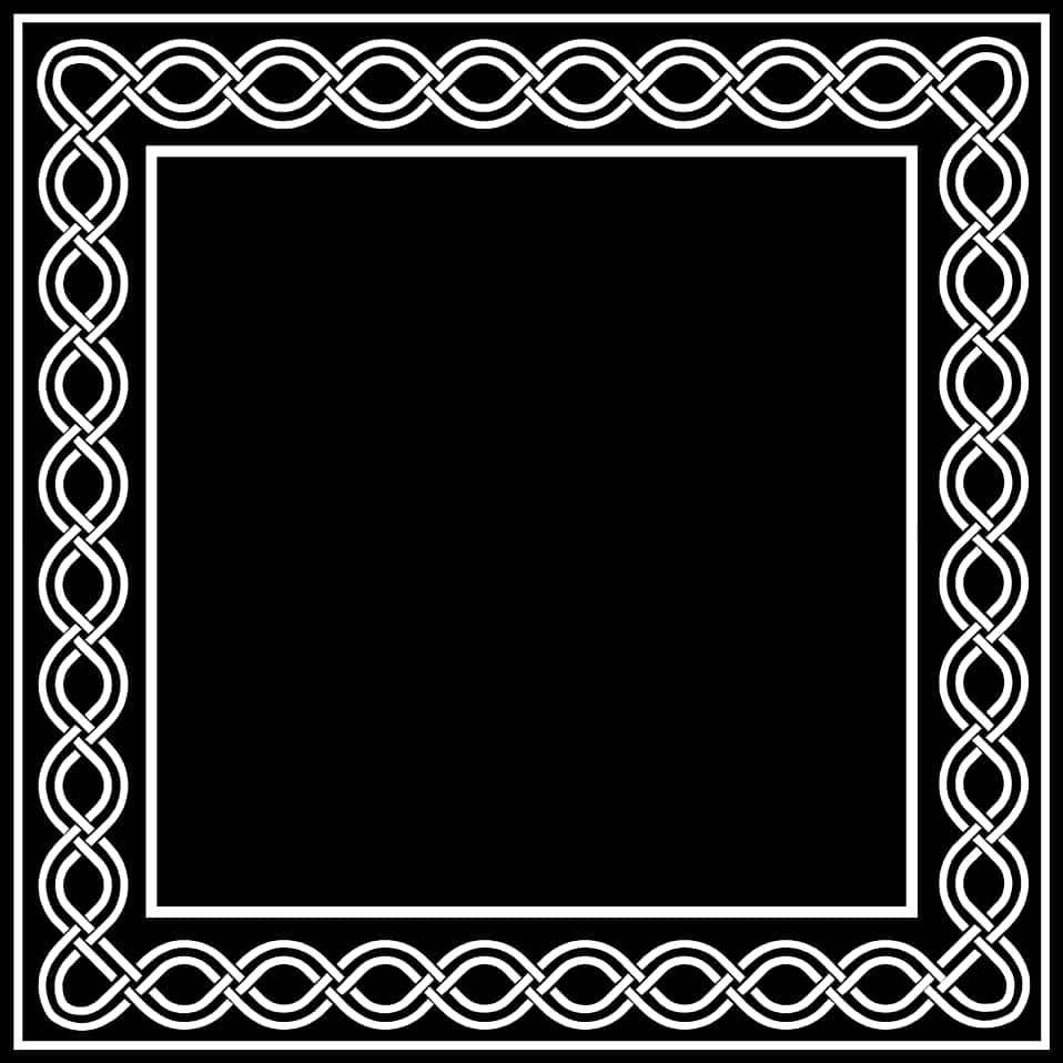 Elegant Black Framewith Chain Pattern PNG