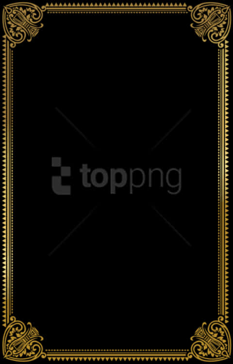 Elegant Black Framewith Gold Borders PNG