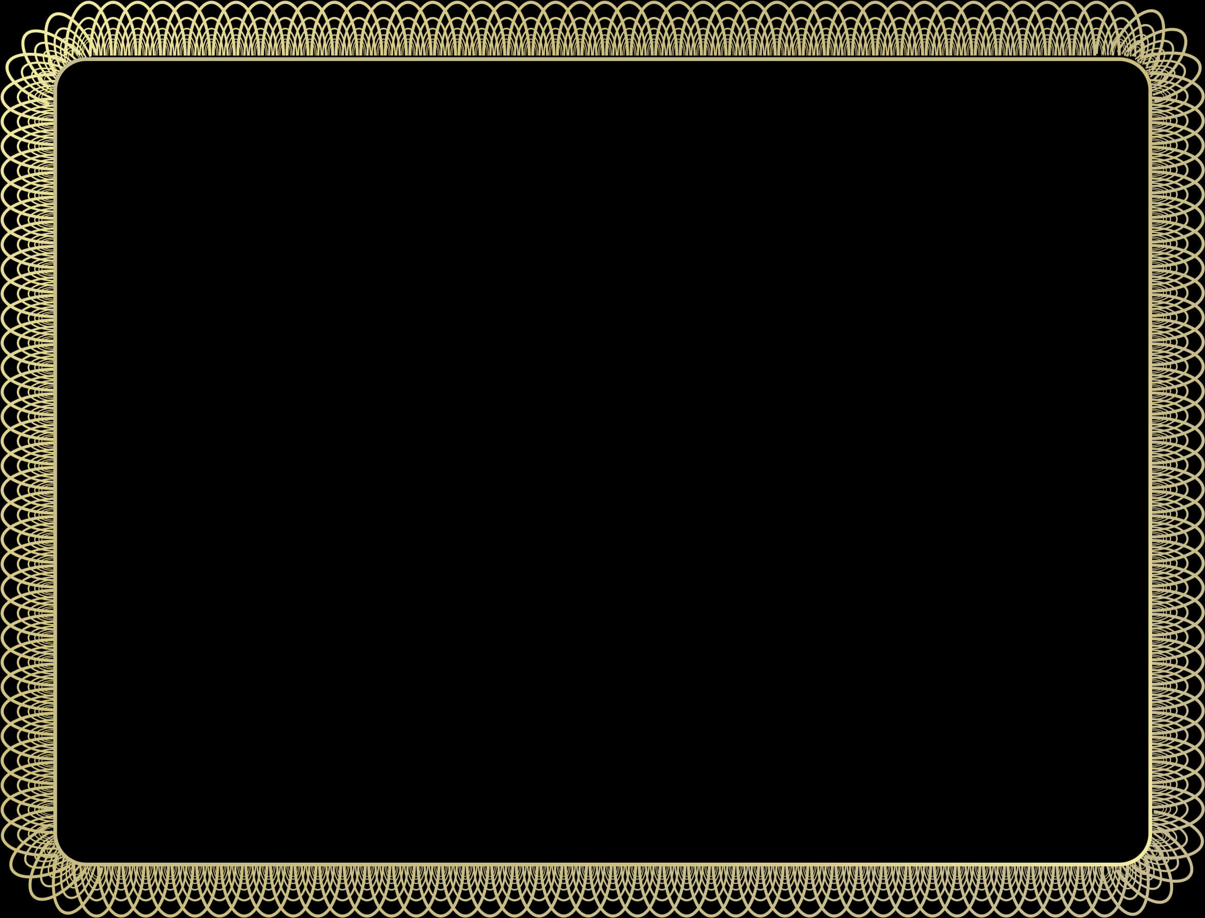 Elegant Black Gold Certificate Border PNG