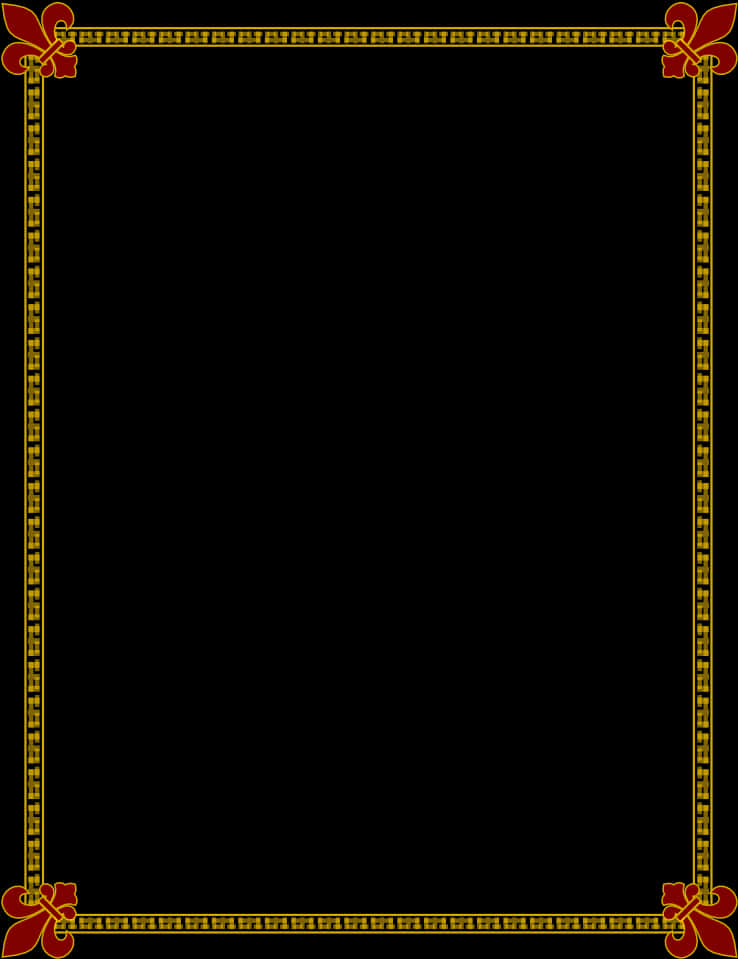 Elegant Black Gold Certificate Border PNG