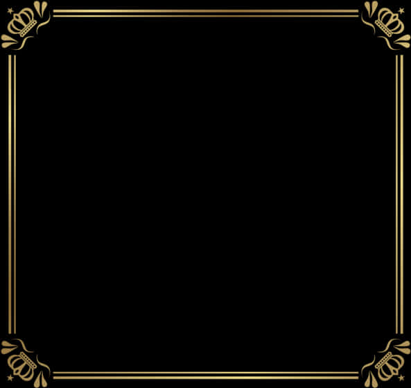 Elegant Black Gold Corner Page Border PNG