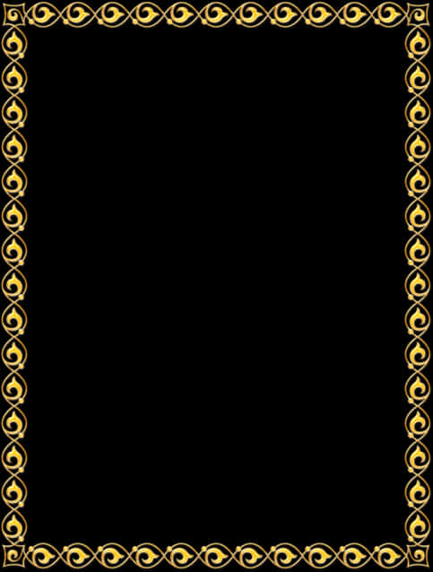 Elegant Black Gold Frame Design PNG