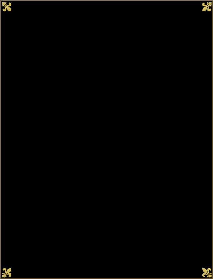 Elegant Black Gold Frame PNG
