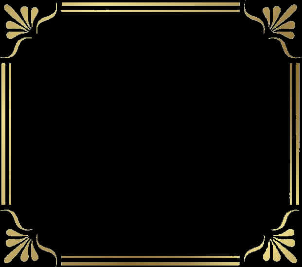 Elegant Black Gold Frame PNG