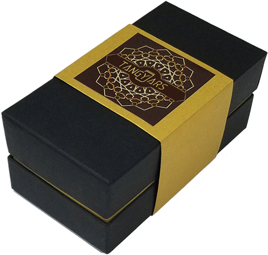 Elegant Black Gold Gift Box PNG